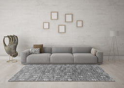 Machine Washable Oriental Gray Industrial Rug in a Living Room,, wshurb1529gry