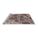 Sideview of Machine Washable Industrial Modern Silver Pink Rug, wshurb1530