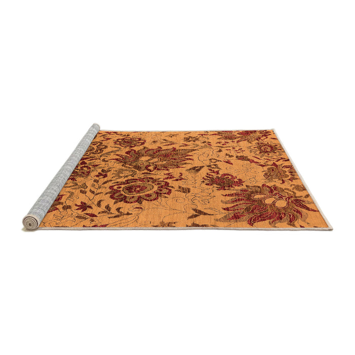 Sideview of Machine Washable Oriental Orange Industrial Area Rugs, wshurb1530org