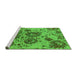 Sideview of Machine Washable Oriental Green Industrial Area Rugs, wshurb1530grn