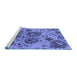 Sideview of Machine Washable Oriental Blue Industrial Rug, wshurb1530blu