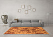 Machine Washable Oriental Orange Industrial Area Rugs in a Living Room, wshurb1530org