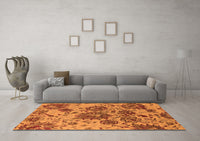 Machine Washable Oriental Orange Industrial Rug, wshurb1530org