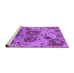 Sideview of Machine Washable Oriental Purple Industrial Area Rugs, wshurb1530pur