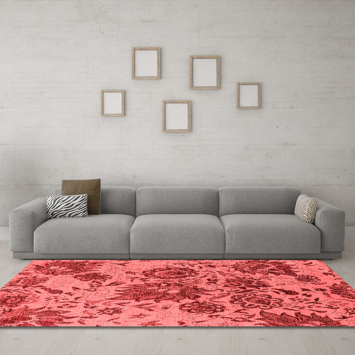 Industrial Red Washable Rugs