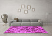 Machine Washable Oriental Pink Industrial Rug in a Living Room, wshurb1530pnk