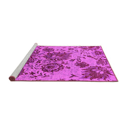 Sideview of Machine Washable Oriental Pink Industrial Rug, wshurb1530pnk