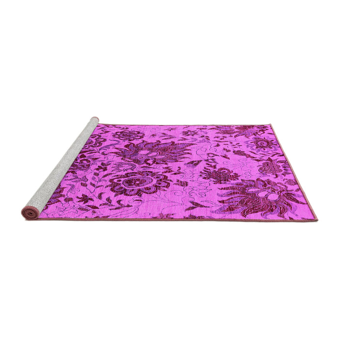 Sideview of Machine Washable Oriental Pink Industrial Rug, wshurb1530pnk