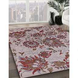 Machine Washable Industrial Modern Silver Pink Rug in a Family Room, wshurb1530