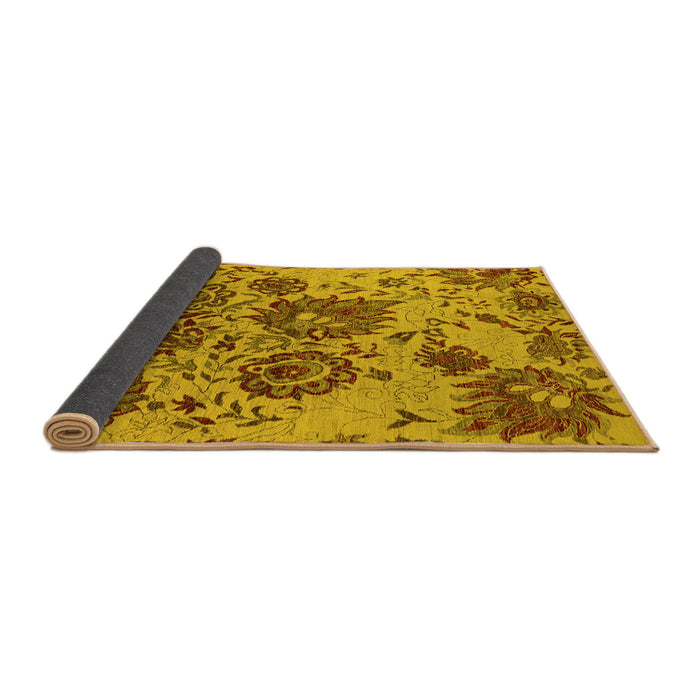 Sideview of Oriental Yellow Industrial Rug, urb1530yw