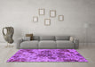 Machine Washable Oriental Purple Industrial Area Rugs in a Living Room, wshurb1530pur