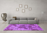 Machine Washable Oriental Purple Industrial Rug, wshurb1530pur