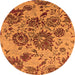 Round Oriental Orange Industrial Rug, urb1530org