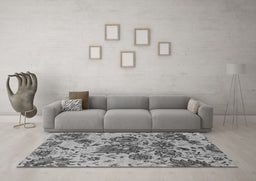 Machine Washable Oriental Gray Industrial Rug in a Living Room,, wshurb1530gry