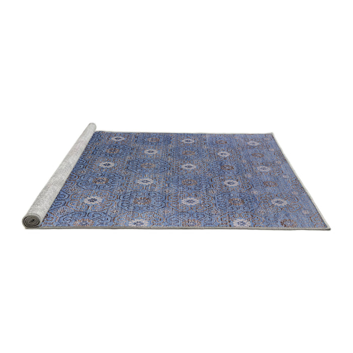 Sideview of Machine Washable Industrial Modern Light Purple Blue Rug, wshurb1531