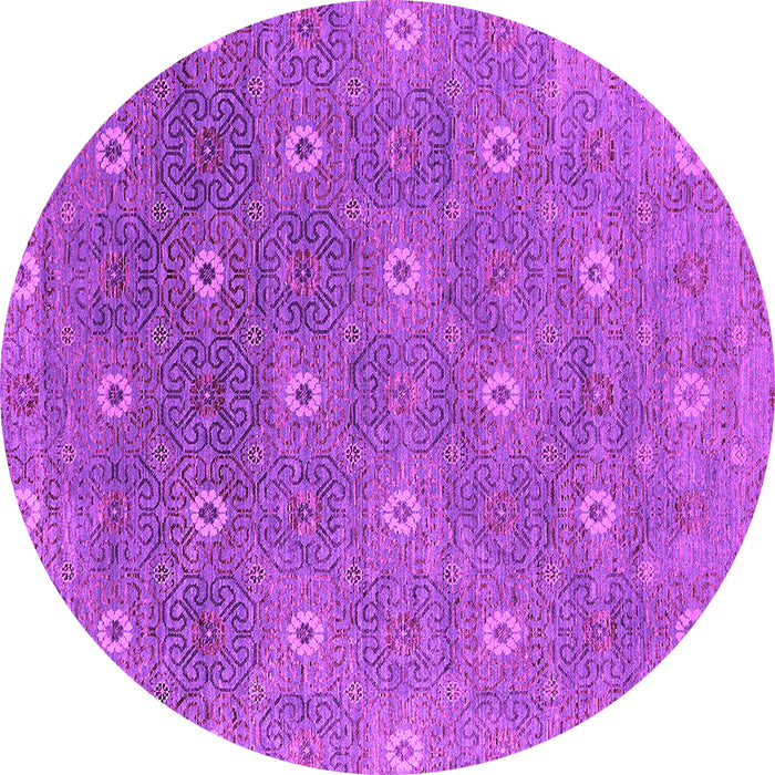 Round Oriental Pink Industrial Rug, urb1531pnk