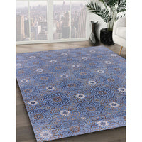 Mid-Century Modern Light Purple Blue Oriental Rug, urb1531