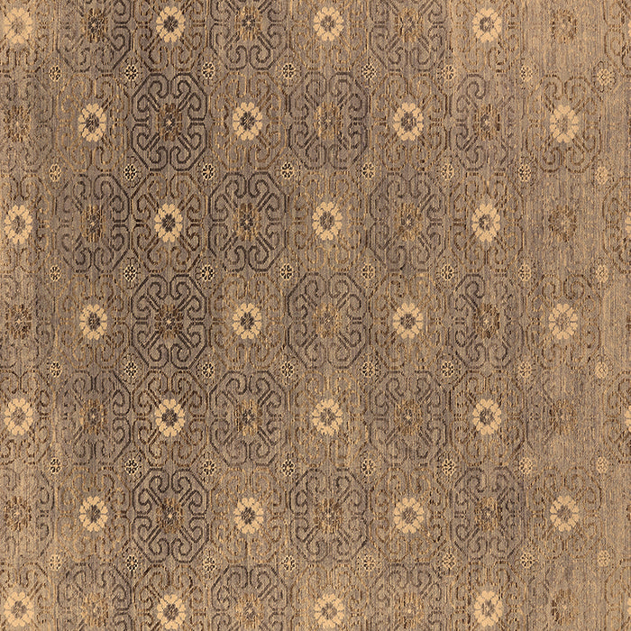 Square Machine Washable Oriental Brown Industrial Rug, wshurb1531brn