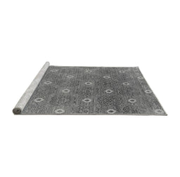 Sideview of Machine Washable Oriental Gray Industrial Rug, wshurb1531gry