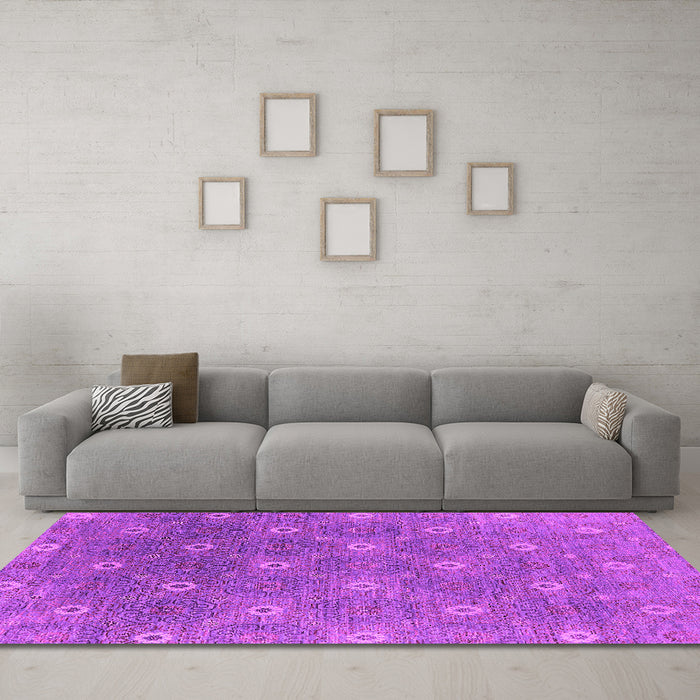 Machine Washable Oriental Pink Industrial Rug in a Living Room, wshurb1531pnk