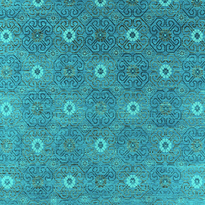 Machine Washable Oriental Turquoise Industrial Area Rugs, wshurb1531turq