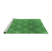 Sideview of Machine Washable Oriental Emerald Green Industrial Area Rugs, wshurb1531emgrn