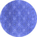 Round Oriental Blue Industrial Rug, urb1531blu