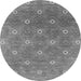 Round Oriental Gray Industrial Rug, urb1531gry