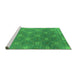 Sideview of Machine Washable Oriental Green Industrial Area Rugs, wshurb1531grn