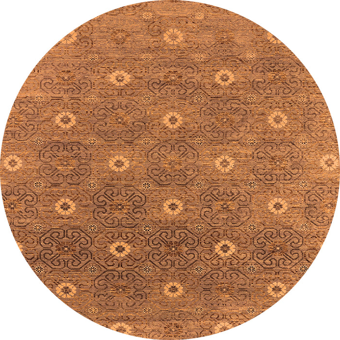 Round Oriental Orange Industrial Rug, urb1531org