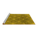 Sideview of Machine Washable Oriental Yellow Industrial Rug, wshurb1531yw