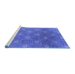 Sideview of Machine Washable Oriental Blue Industrial Rug, wshurb1531blu