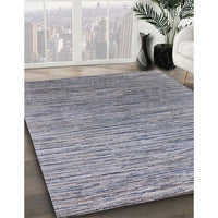 Mid-Century Modern Mist Blue Oriental Rug, urb1532