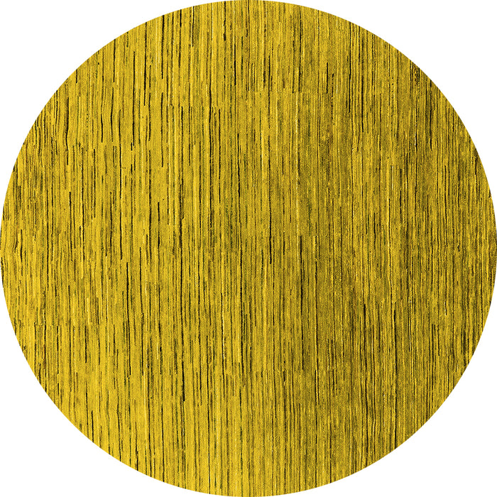 Round Machine Washable Oriental Yellow Industrial Rug, wshurb1532yw