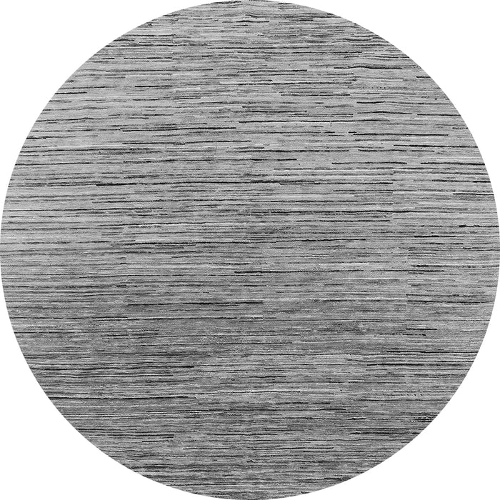 Round Machine Washable Oriental Gray Industrial Rug, wshurb1532gry