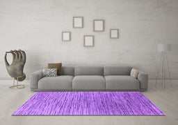 Machine Washable Oriental Purple Industrial Area Rugs in a Living Room, wshurb1532pur