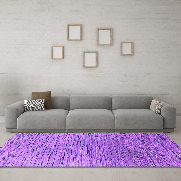 Machine Washable Oriental Purple Industrial Area Rugs in a Living Room, wshurb1532pur