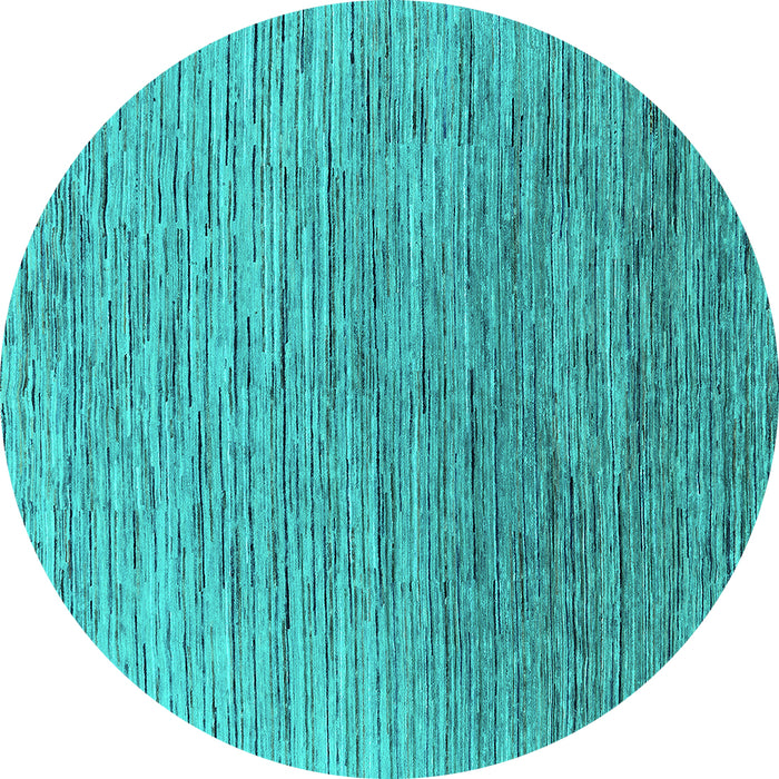 Round Oriental Turquoise Industrial Rug, urb1532turq