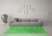 Machine Washable Oriental Green Industrial Area Rugs in a Living Room,, wshurb1532grn