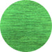 Round Oriental Green Industrial Rug, urb1532grn