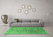 Machine Washable Oriental Emerald Green Industrial Area Rugs in a Living Room,, wshurb1532emgrn