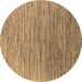 Round Oriental Brown Industrial Rug, urb1532brn