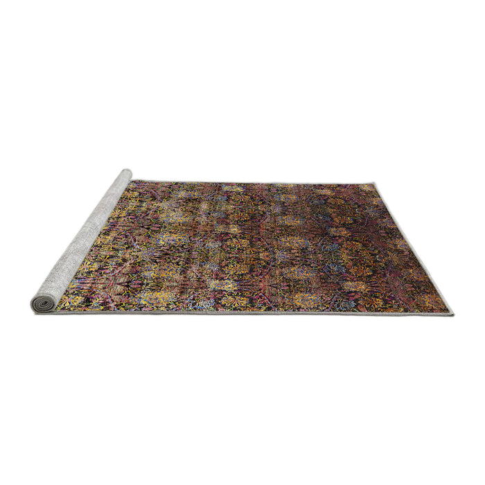 Sideview of Machine Washable Industrial Modern Brown Rug, wshurb1533