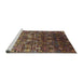 Sideview of Machine Washable Industrial Modern Brown Rug, wshurb1533