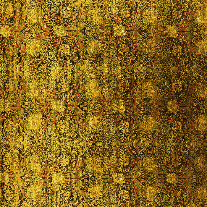 Square Machine Washable Oriental Yellow Industrial Rug, wshurb1533yw