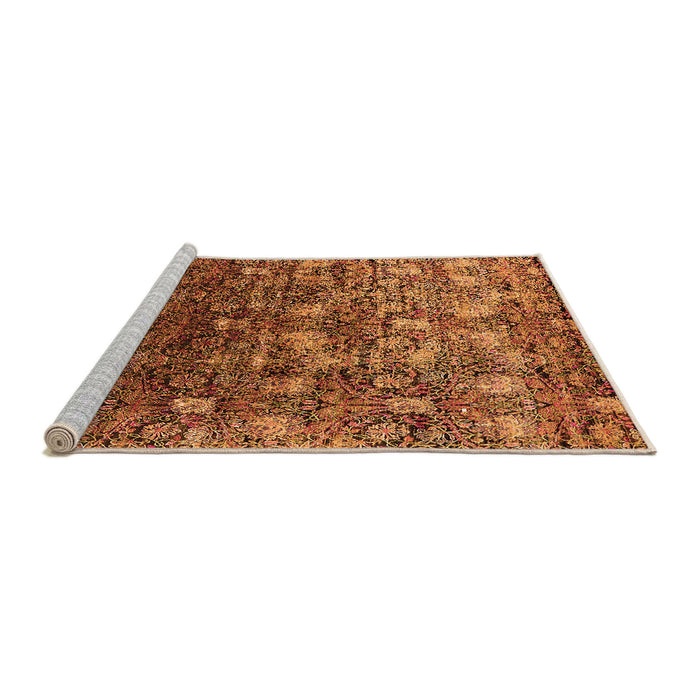 Sideview of Machine Washable Oriental Orange Industrial Area Rugs, wshurb1533org