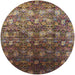 Round Mid-Century Modern Brown Oriental Rug, urb1533