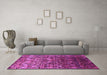 Machine Washable Oriental Pink Industrial Rug in a Living Room, wshurb1533pnk