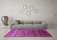 Machine Washable Oriental Pink Industrial Rug, wshurb1533pnk