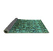 Sideview of Oriental Turquoise Industrial Rug, urb1533turq